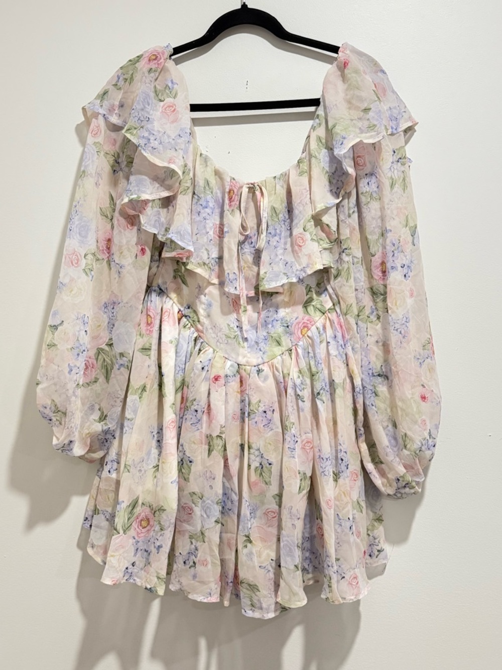 Floral Ruffle Off-Shoulder Mini Dress - Picture 4 of 11